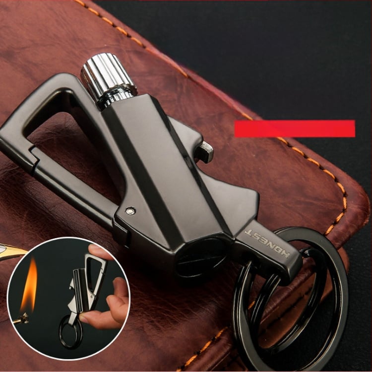 Kovová multifunkčná kerosínová zapaľovač s kľúčenkom a otváračom fľaše, vetruodolný a vodotesný, ľahko prenosný do exteriéru