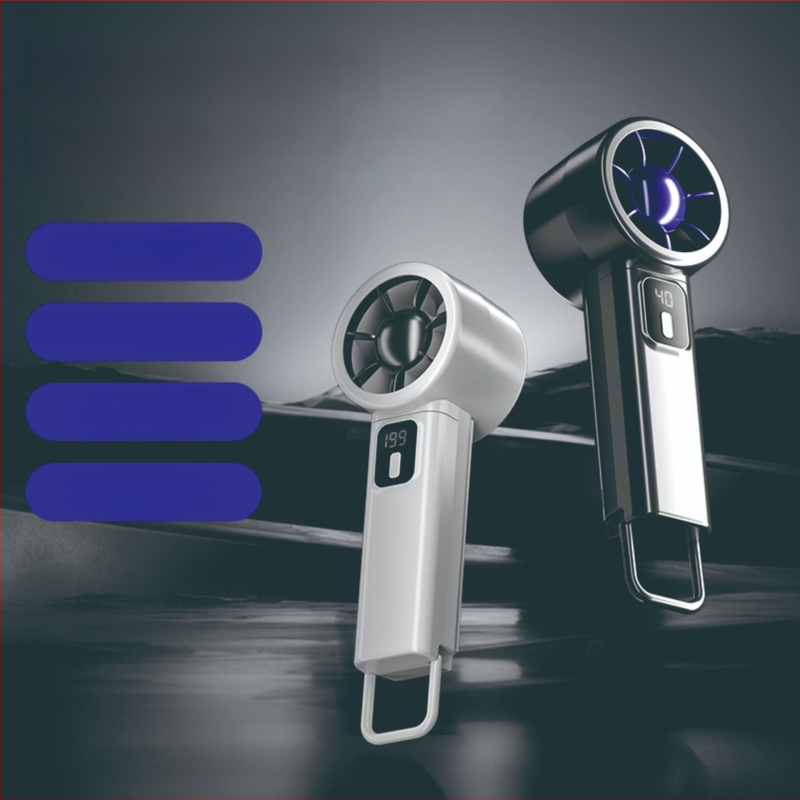 USB skladací stolný ventilátor s batériou 1000–1200mAh, 6+ rýchlosťami, 5V 4,5W, hluk 36–45 dB