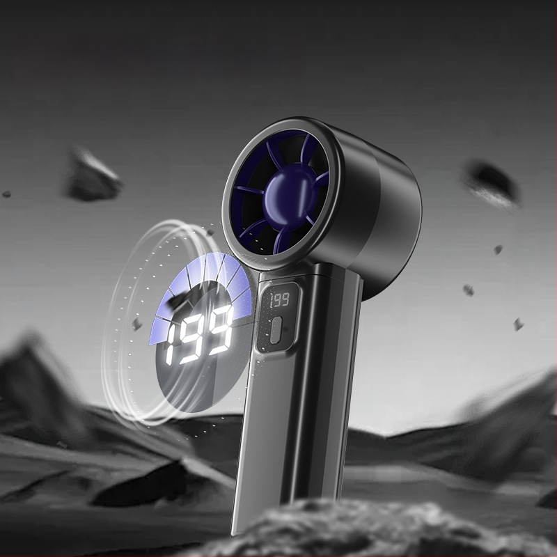 USB skladací stolný ventilátor s batériou 1000–1200mAh, 6+ rýchlosťami, 5V 4,5W, hluk 36–45 dB