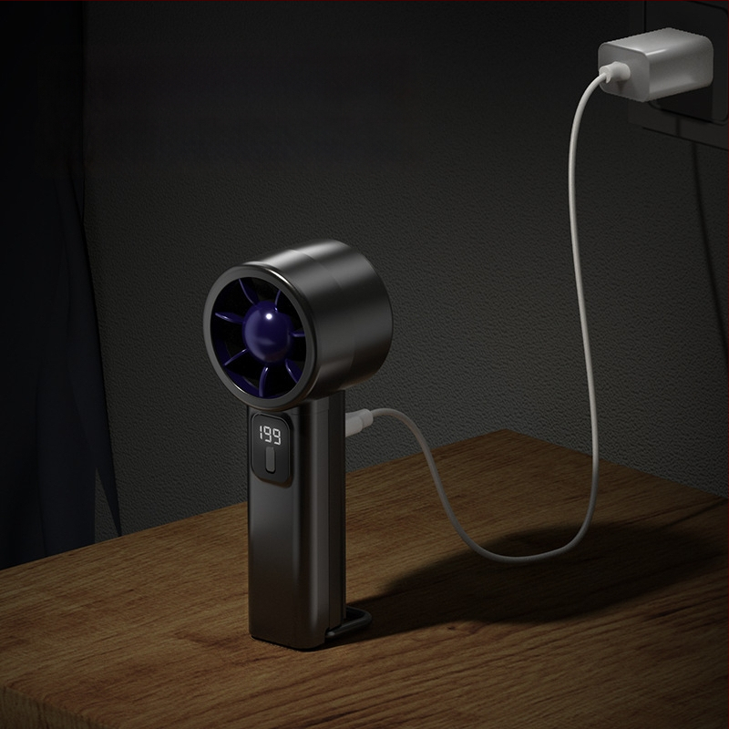 USB skladací stolný ventilátor s batériou 1000–1200mAh, 6+ rýchlosťami, 5V 4,5W, hluk 36–45 dB
