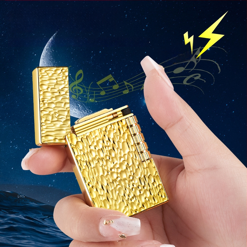 Honglin kovový zapaľovač na bután s možnosťou loga, moderný minimalistický dizajn; darček pre narodeniny