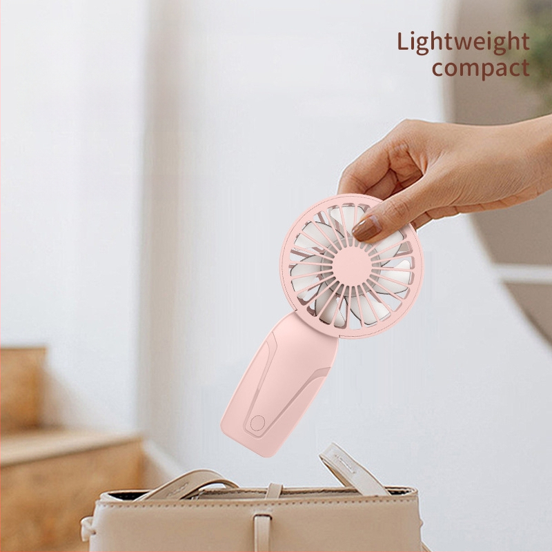 Ručný prenosný ventilátor s logom, dobíjateľný, 3 rýchlosti, 300–500 mAh batéria, 6+ lopatiek