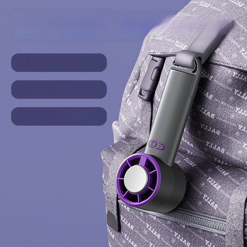 Praktický prenosný ventilátor s vstavanou batériou 1200–2000 mAh, USB nabíjanie, 3 rýchlosti, hluk do 36 dB, prevádzková doba 6–8 h