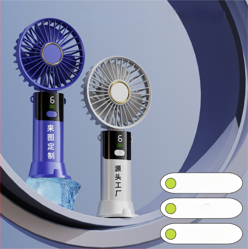 Ručný prenosný mini ventilátor USB, 3 lopatky, vstavaná batéria 300–500 mAh, hluk pod 36 dB, doba chodu 1–3 h