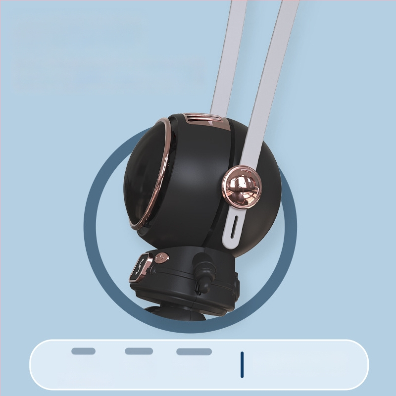 Nákrčný mini ventilátor s vlastným logom a kresleným dizajnom, USB nabíjanie, 5V 4.5W, 5 rýchlostí, zabudovaná batéria 800–1000 mAh