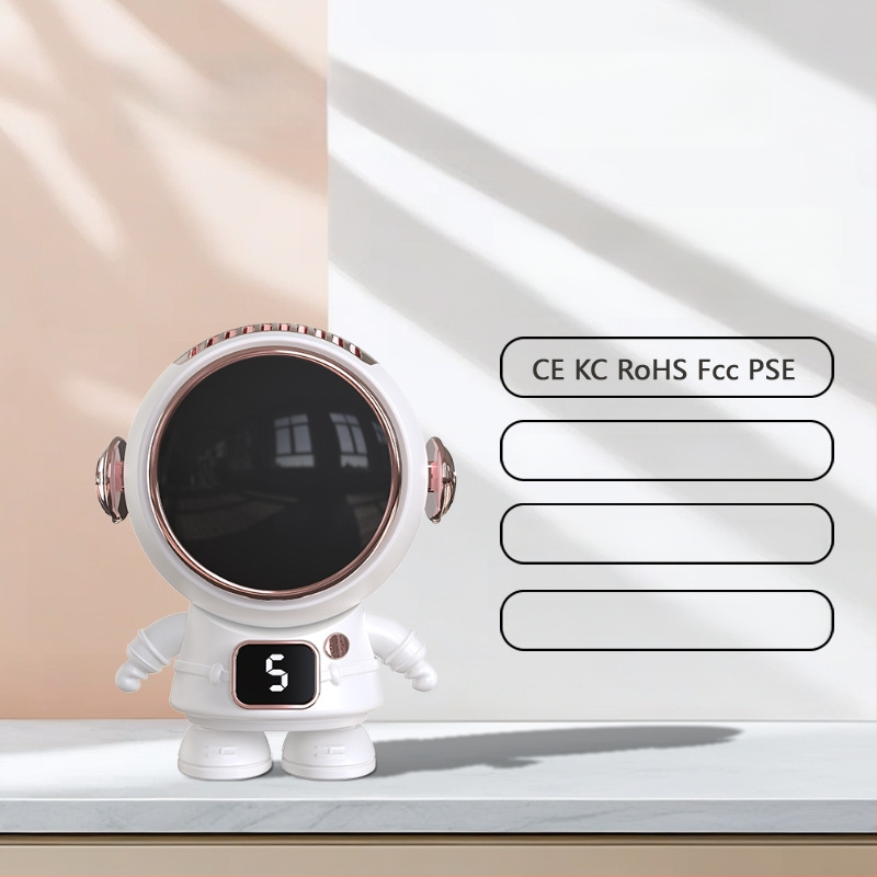 Nákrčný mini ventilátor s vlastným logom a kresleným dizajnom, USB nabíjanie, 5V 4.5W, 5 rýchlostí, zabudovaná batéria 800–1000 mAh