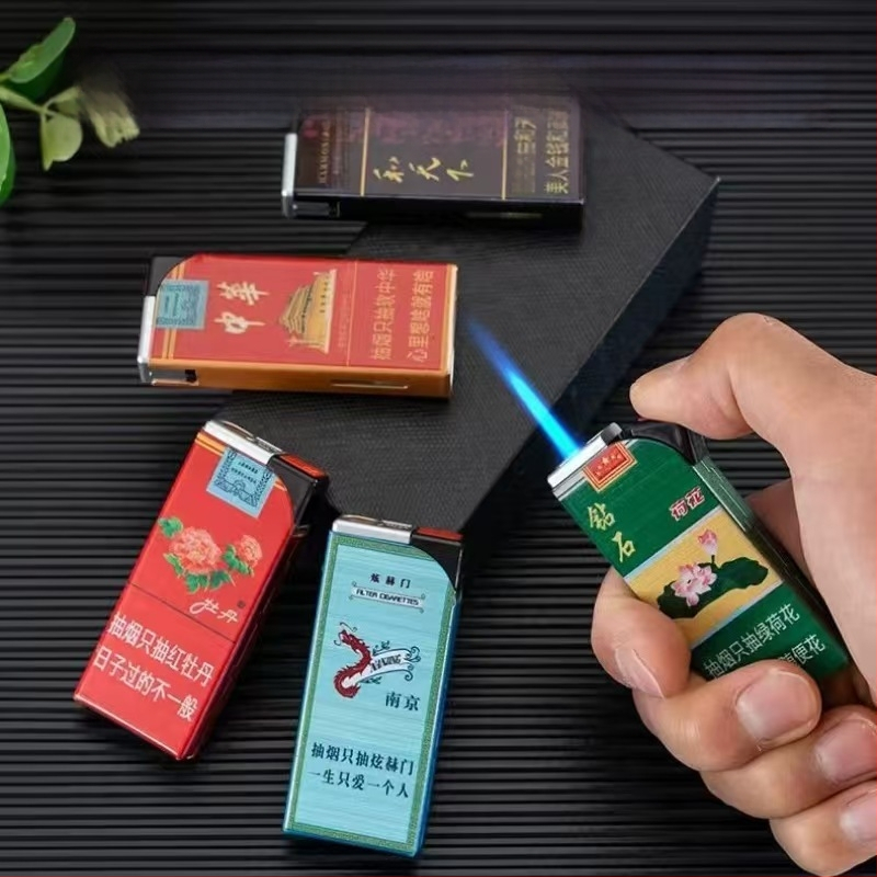 Zapaľovač s kovovým telom, proti vetru, opakovane plniteľný, palivo bután, štýl národného trendu