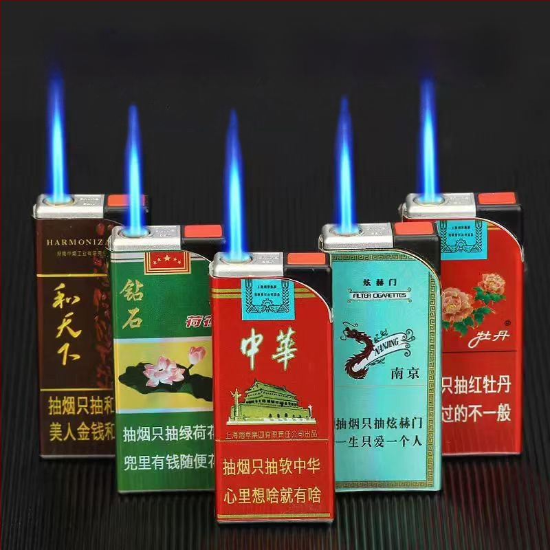 Zapaľovač s kovovým telom, proti vetru, opakovane plniteľný, palivo bután, štýl národného trendu