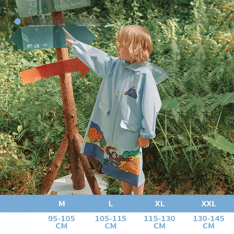 Detský EVA dážďový pončo na turistiku - nepremokavý, pre 1 osobu, možnosť potlače loga, prispôsobiteľný