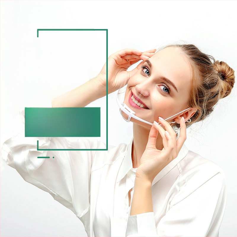 Jednorázová priehľadná maska pre kuchárov, plastový ústny štít pre catering a kuchyňu