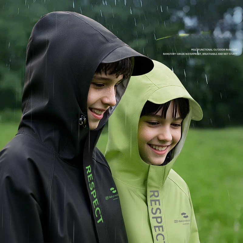 Jednodielne dažďové pončo pre dospelých, turistika, tkanina Chunya Textile, PU lepidlo vodotesný povlak