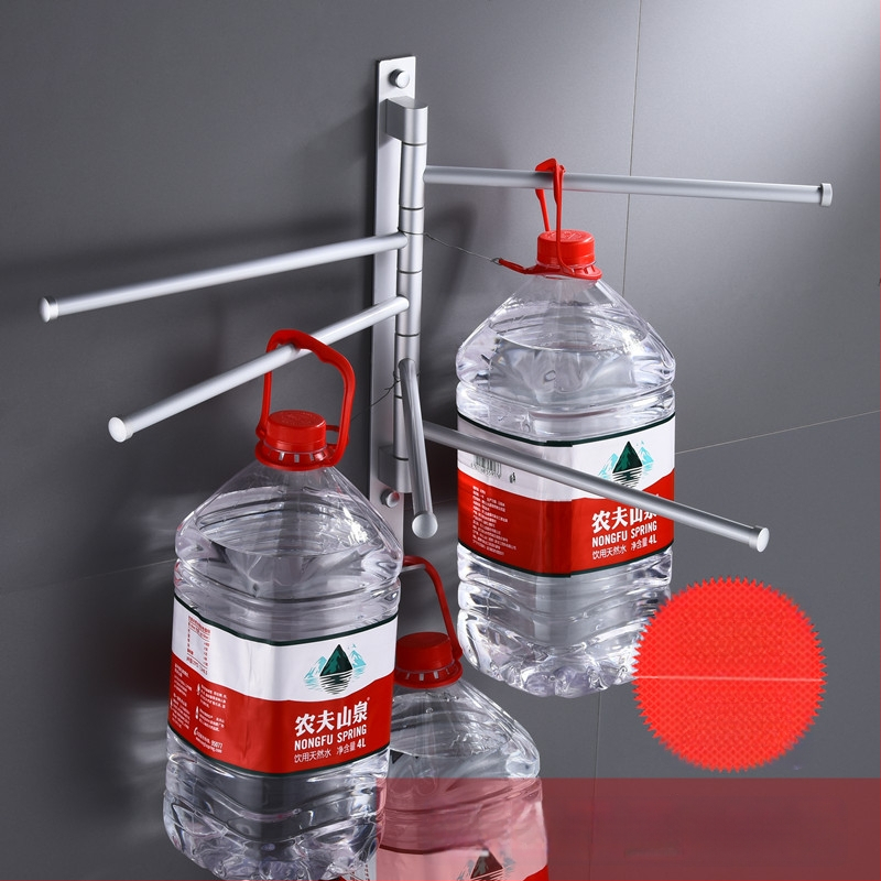 Rotujúci bezvŕtový stojan na uteráky z vesmírneho hliníka, viacstĺpový dizajn, do kúpeľne, CE certifikát