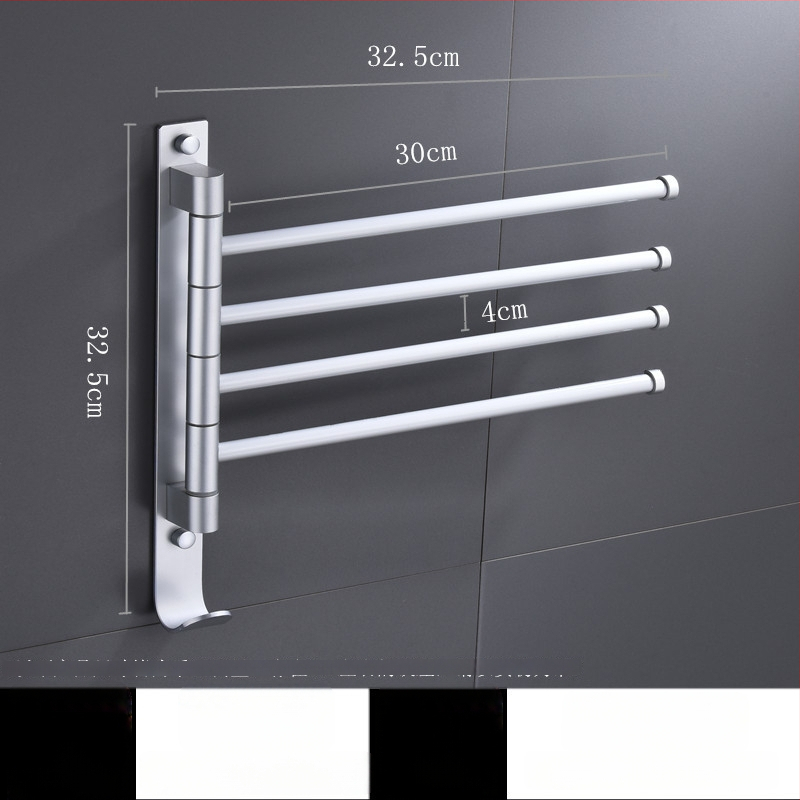 Rotujúci bezvŕtový stojan na uteráky z vesmírneho hliníka, viacstĺpový dizajn, do kúpeľne, CE certifikát