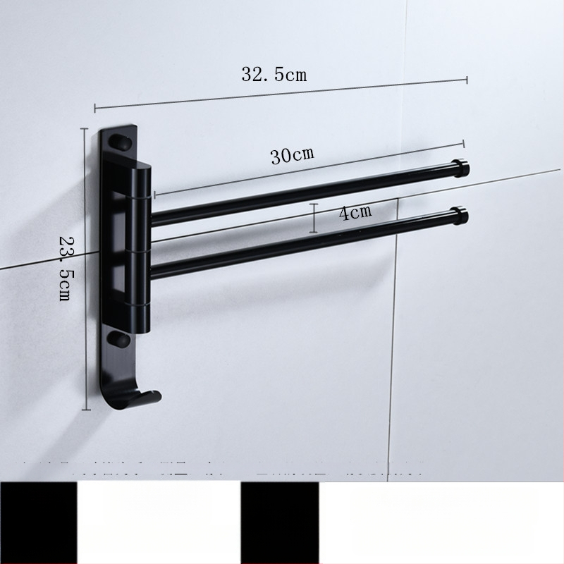 Rotujúci bezvŕtový stojan na uteráky z vesmírneho hliníka, viacstĺpový dizajn, do kúpeľne, CE certifikát