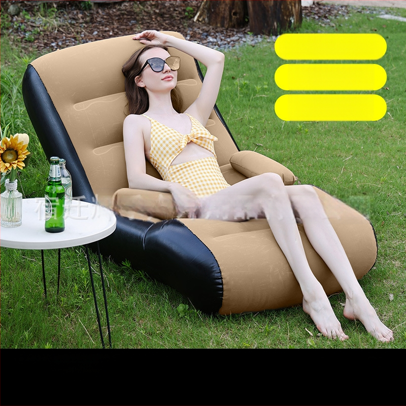 S tvarovaný nafukovací gauč pre jedného – PVC, 2.1 kg, prenosný zložený ležadlo s pumpou na vzduch