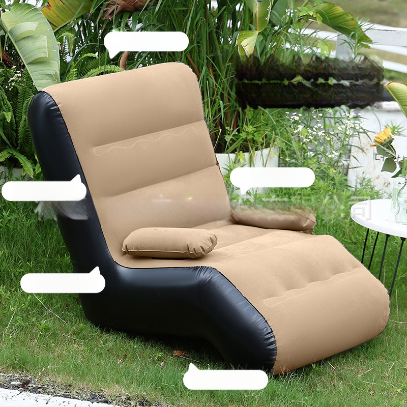 S tvarovaný nafukovací gauč pre jedného – PVC, 2.1 kg, prenosný zložený ležadlo s pumpou na vzduch