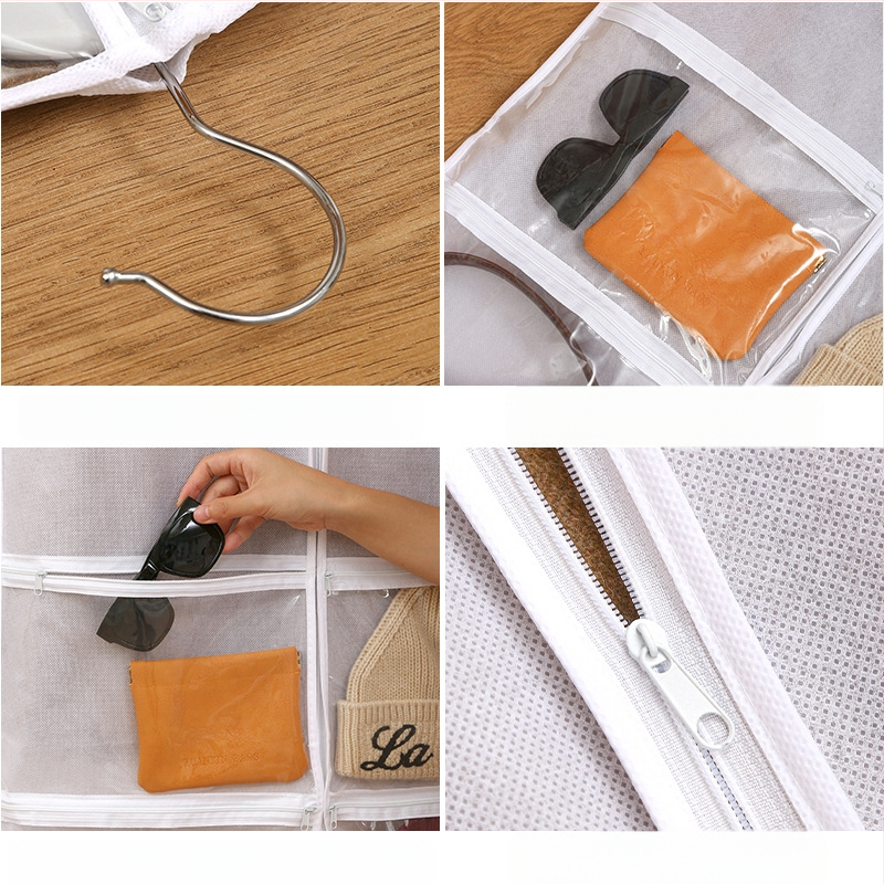 Ochranná taška na oblečenie z netkanej textílie, vodotesná, visiaca priehľadná taška na skladovanie oblečenia