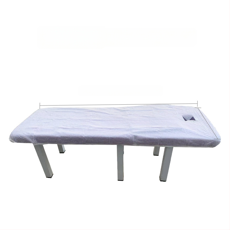 Jednorazové plachty na masážny stôl s otvorom na tvár, priedušný netkaný materiál, odolný voči olejom a špine, zosilnená