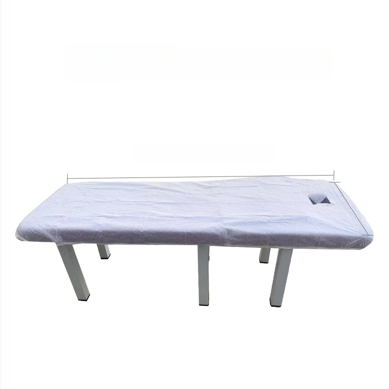 Jednorazové plachty na masážny stôl s otvorom na tvár, priedušný netkaný materiál, odolný voči olejom a špine, zosilnená