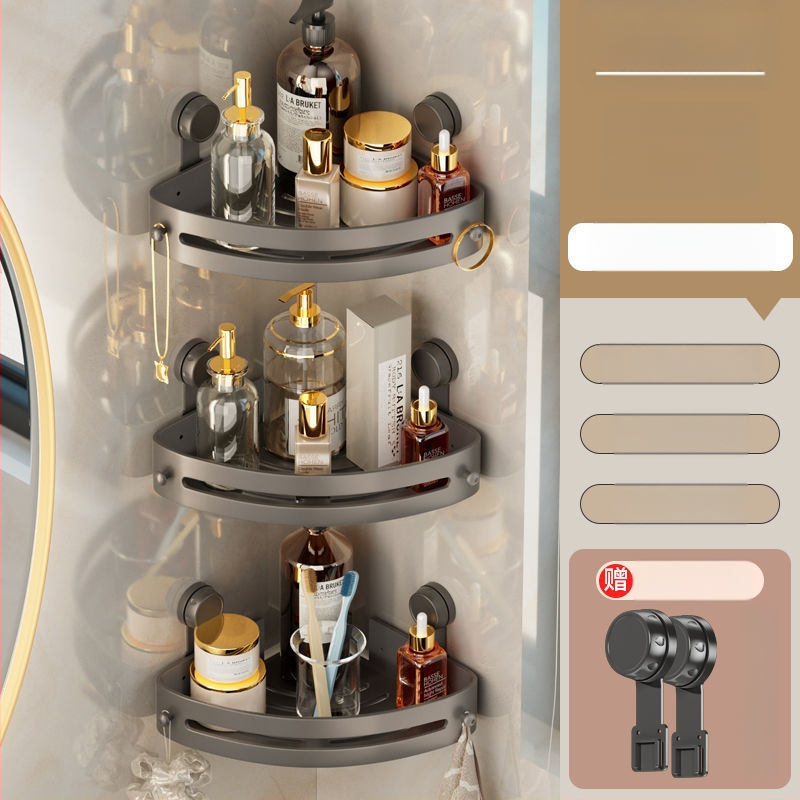 Posilnená trojuholníková rohová polica do kúpeľne s prísavkami, na stenu, z nehrdzavejúcej ocele, jednoduchý moderný štýl