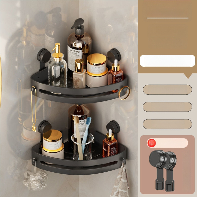 Posilnená trojuholníková rohová polica do kúpeľne s prísavkami, na stenu, z nehrdzavejúcej ocele, jednoduchý moderný štýl