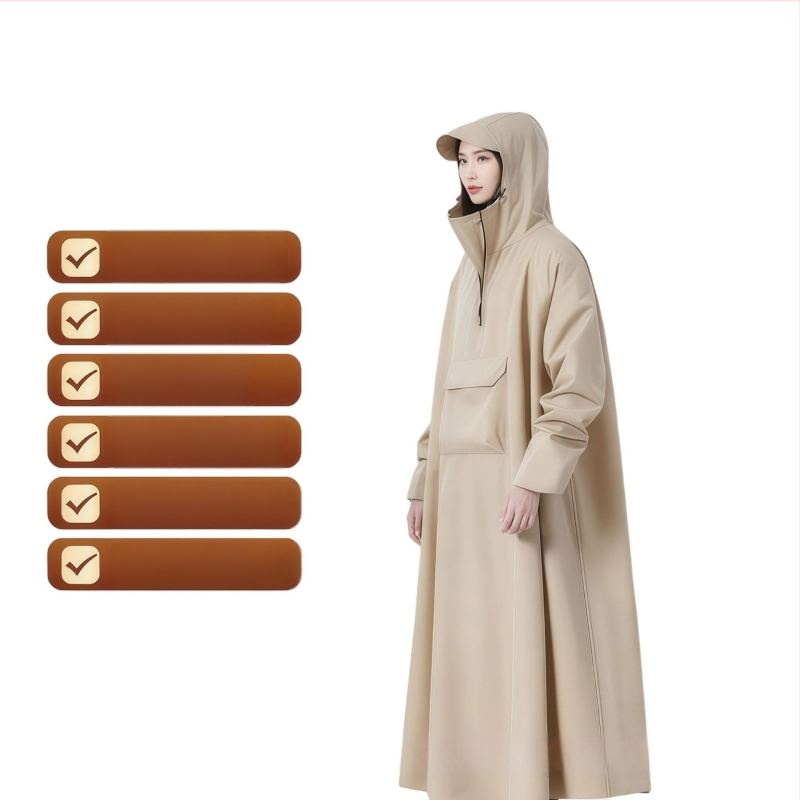 Celotelový dažďový ponč pre elektrický skúter, Oxford materiál, PVC povlak, hrubšia látka, pre dospelú osobu