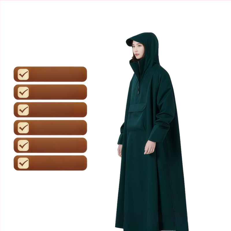 Celotelový dažďový ponč pre elektrický skúter, Oxford materiál, PVC povlak, hrubšia látka, pre dospelú osobu