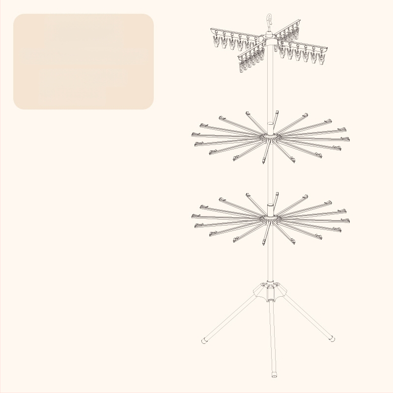 Stojan na sušenie detského oblečenia, mobilný, podlahový, kruhový s klip dizajnom, z plastu