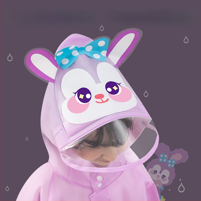 Detské EVA pončo do dažďa s karikatúrnym dizajnom, EVA látka 0,15 mm, reflexná páska, zapínanie prackou