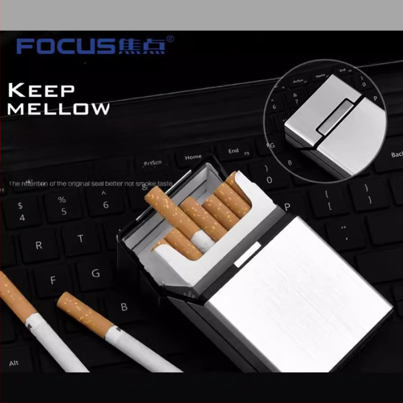 Kovová škatuľka na cigarety s logom – moderný minimalistický dizajn, potlačené logo, balenie 300 ks