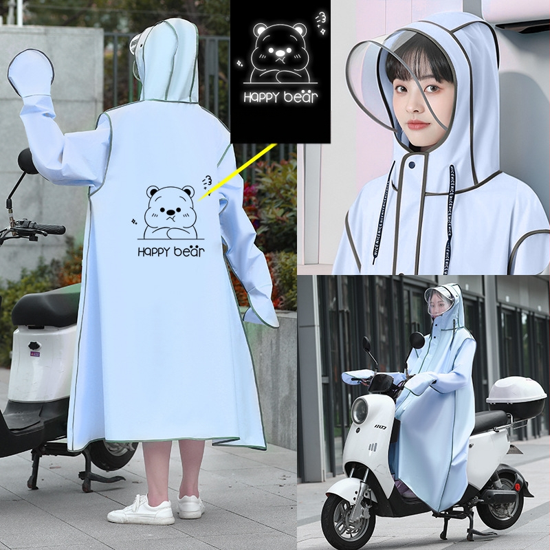 Dospelý pončó pre motorku/elektrický skút, EVA látka, plná ochrana, dlhý dizajn, unisex