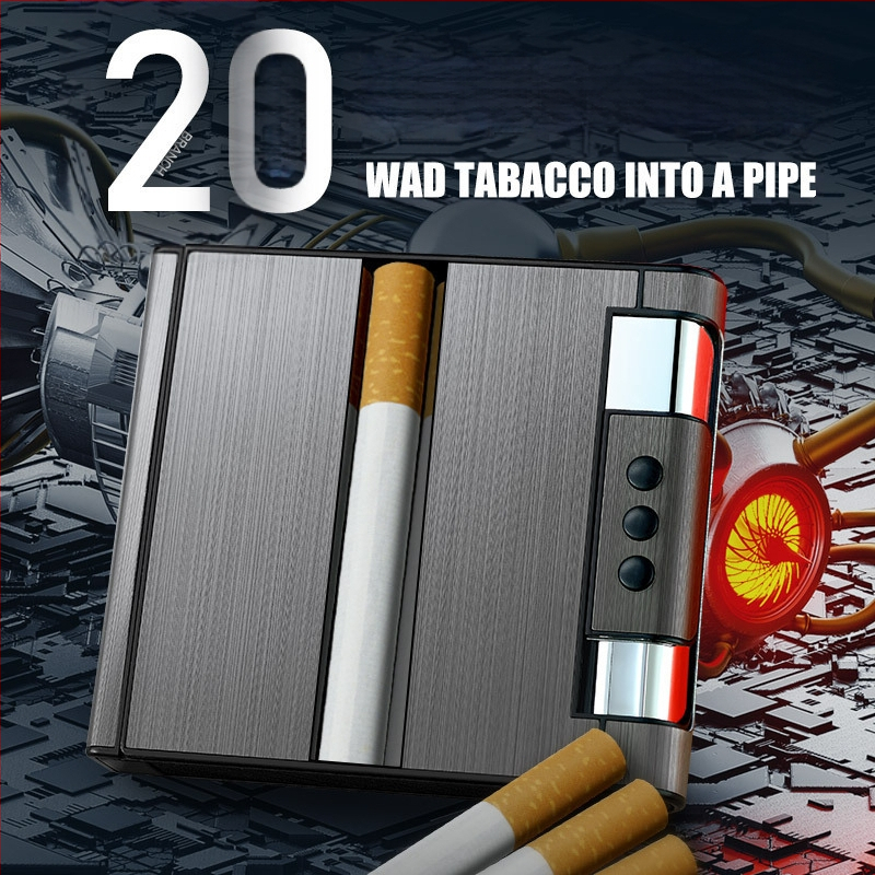 Hliníková USB dobíjateľná zapaľovač s integrovaným puzdrom, opakovane použiteľný, možnosť tlače loga, štýl svetlý luxus – Water Ice, balenie 100 kusov