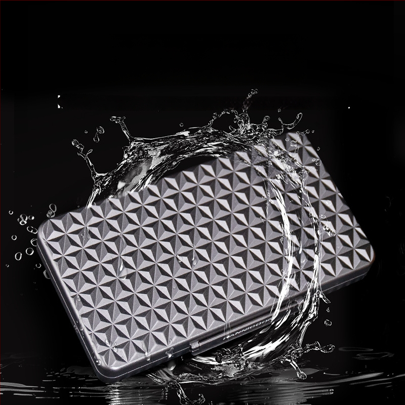 Humidor na cigary z leteckého hliníka, sada 5 dielov, ultra tenký 3 cm, vodeodolný, prenosný