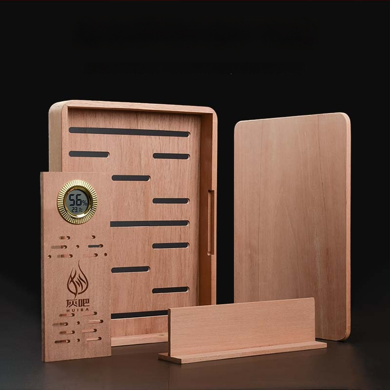 Grus humidor na cigare s cedrovým drevom na starnutie, prenosný a uzavretý