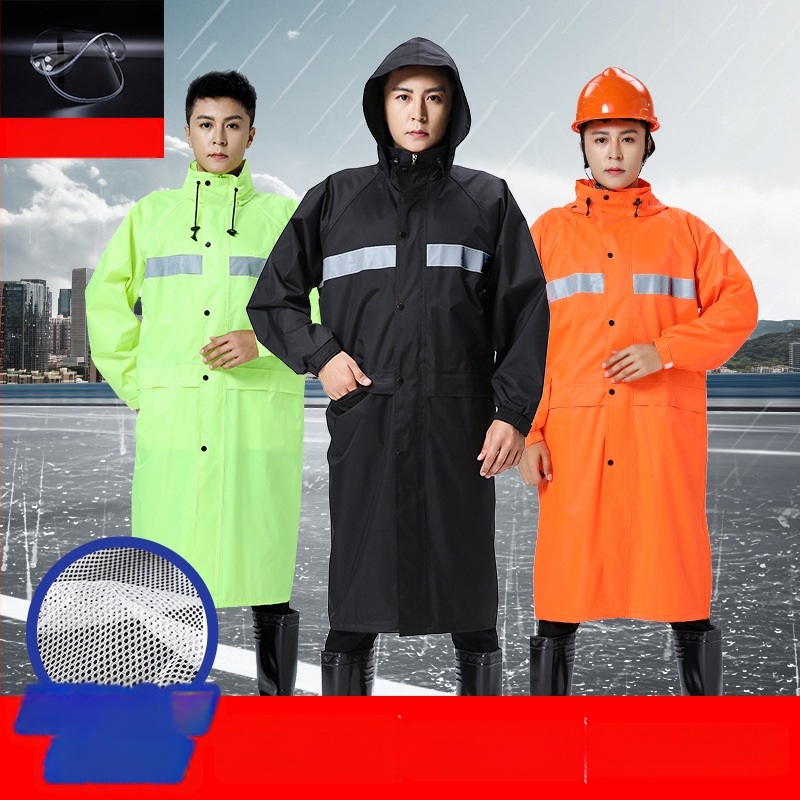 Yanli reflexný dážďový plášť pre elektrické vozidlá a motocykle, hrubý a predĺžený, úplné pokrytie tela, tkanina Pongee s PVC vodotesnou vrstvou