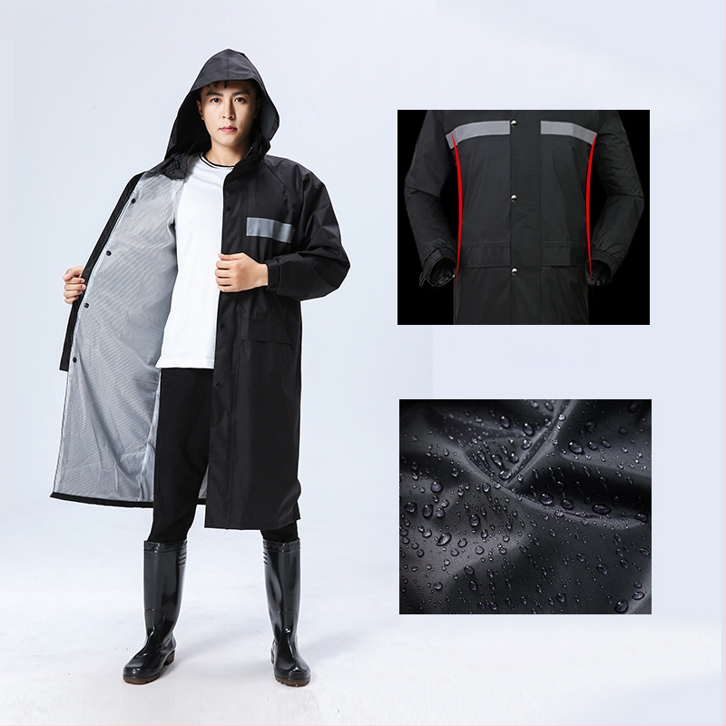 Yanli reflexný dážďový plášť pre elektrické vozidlá a motocykle, hrubý a predĺžený, úplné pokrytie tela, tkanina Pongee s PVC vodotesnou vrstvou