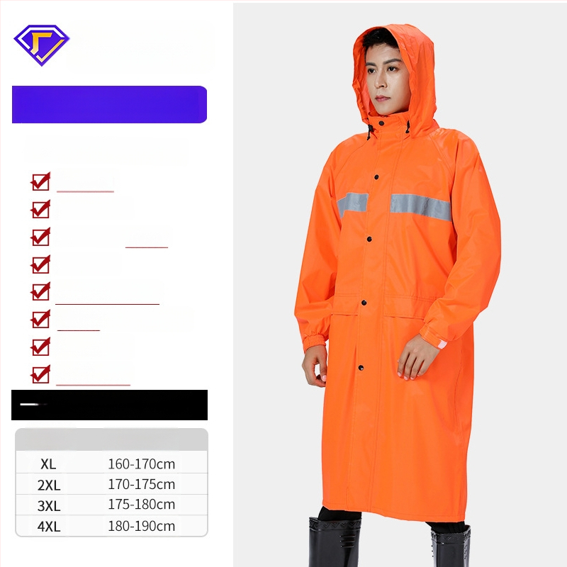 Yanli reflexný dážďový plášť pre elektrické vozidlá a motocykle, hrubý a predĺžený, úplné pokrytie tela, tkanina Pongee s PVC vodotesnou vrstvou