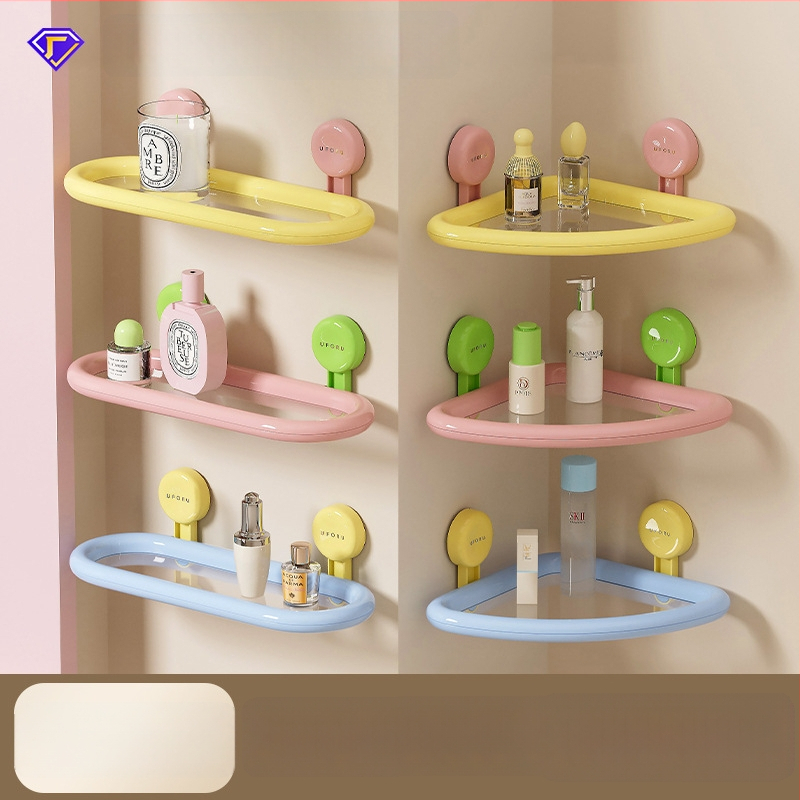 Plastový nástenný kúpeľňový regál, 2 poschodia, nosnosť do 5 kg