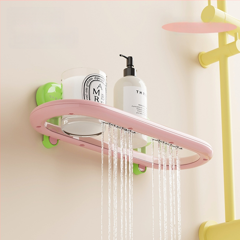 Plastový nástenný kúpeľňový regál, 2 poschodia, nosnosť do 5 kg