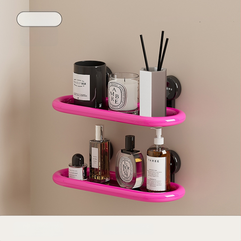 Plastový nástenný kúpeľňový regál, 2 poschodia, nosnosť do 5 kg