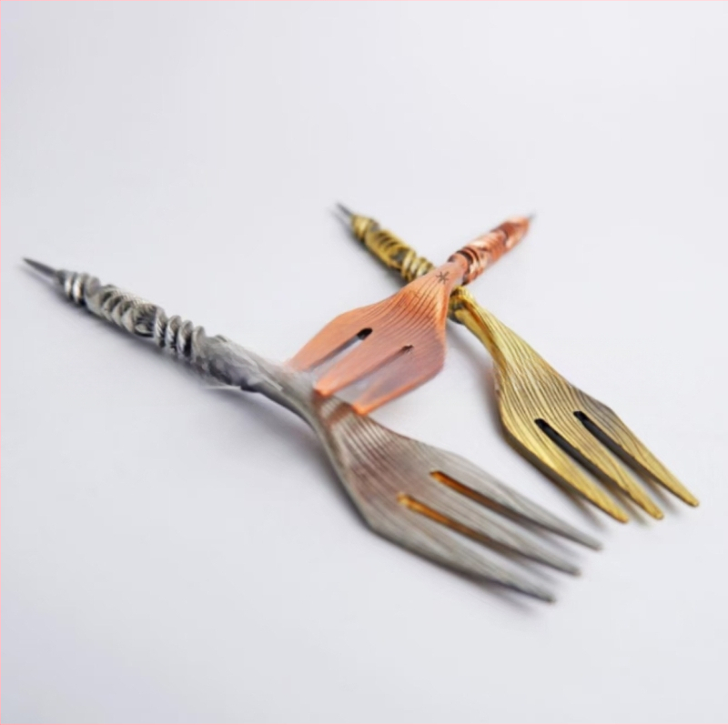 Kovový set vidličiek pre dýmku Sheng Ling – pôvod Zhejiang, balenie 100 kusov, bez loga