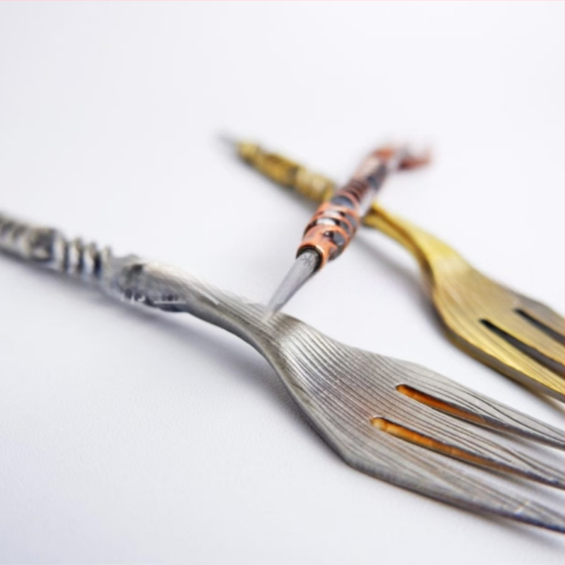 Kovový set vidličiek pre dýmku Sheng Ling – pôvod Zhejiang, balenie 100 kusov, bez loga