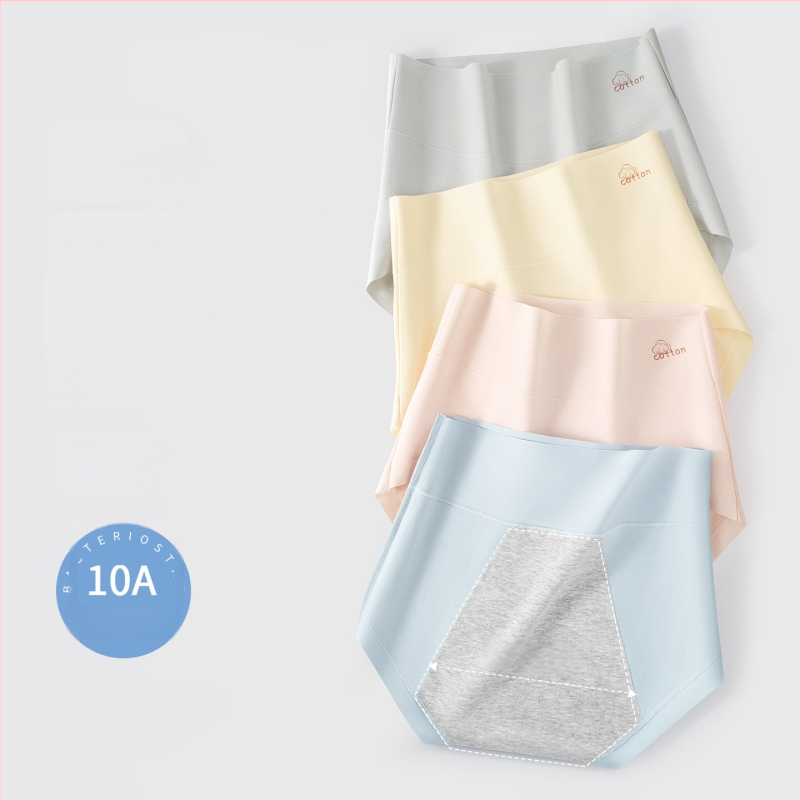 Dámske nohavičky na obdobie z 100% bavlny, vysoký pás, priedušné, jednofarebný model