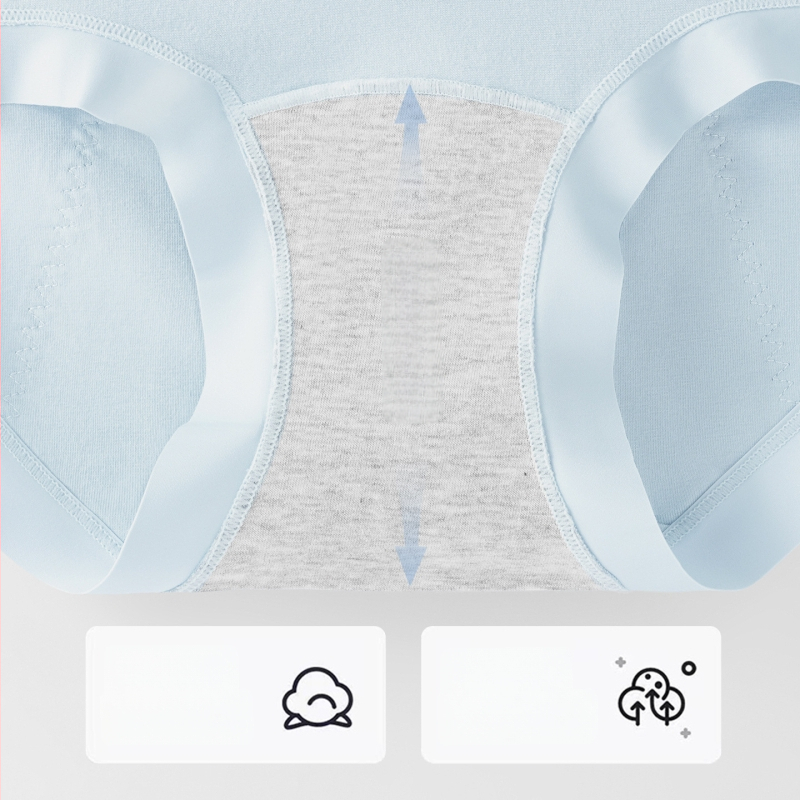 Dámske nohavičky na obdobie z 100% bavlny, vysoký pás, priedušné, jednofarebný model