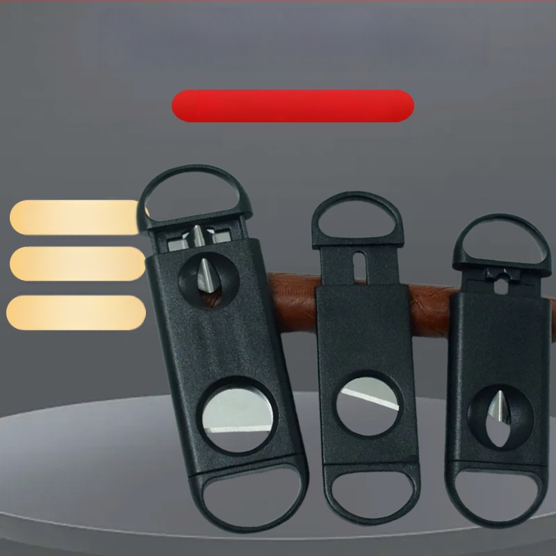 Cigárový rezací nôž s tvarom V, plastový, dvojité využitie, dierovač