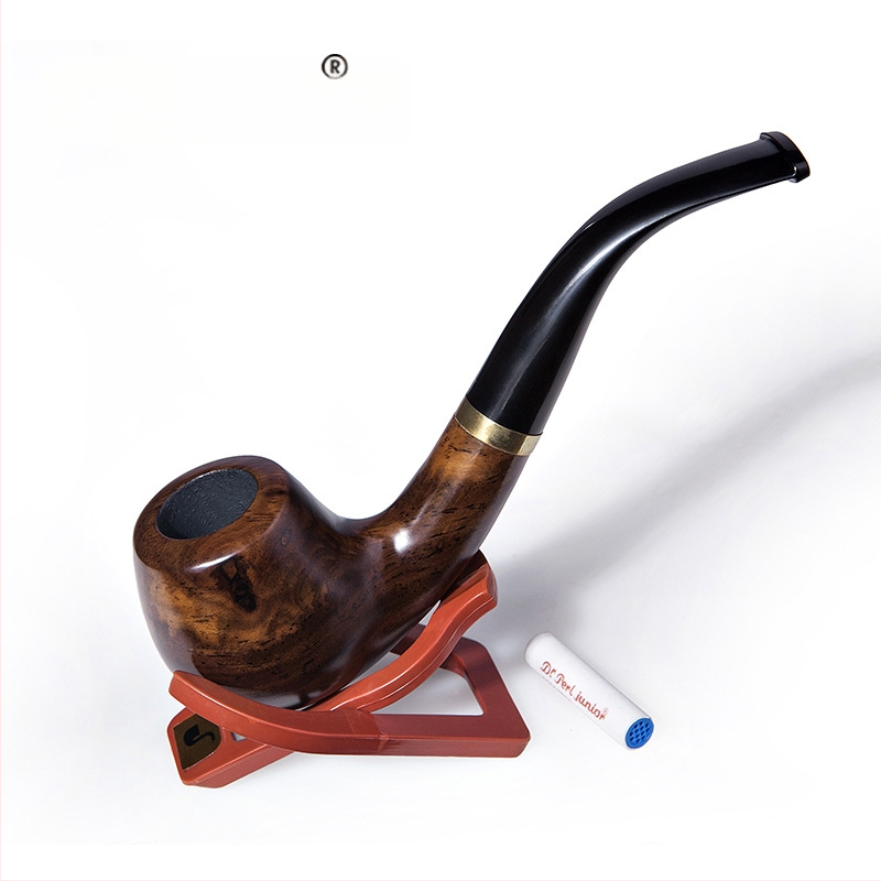 Fajka zo santalového dreva — ručne vyrobená, retro vyrezávaná, zakrivená, prenosná, súprava na ručné balenie tabaku