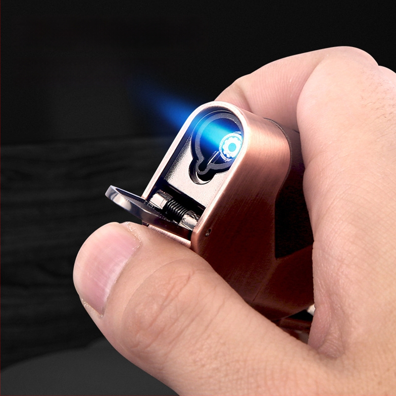 Vetruodolný kovový zapalovač s kľúčenkou, butánové palivo, tlač loga k dispozícii