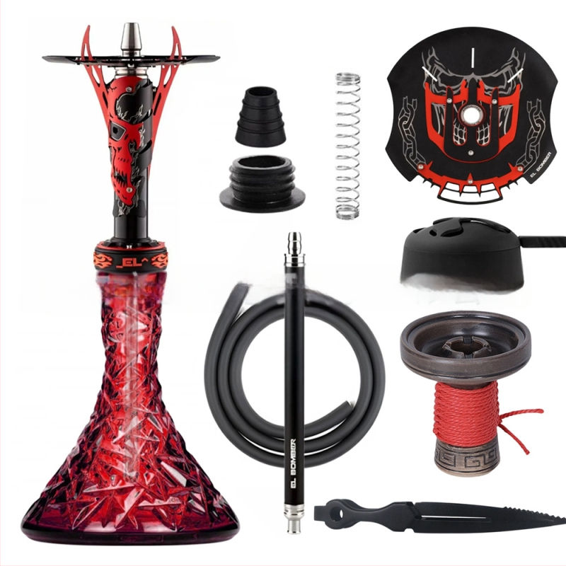 Nerezová oceľová súprava na vodnú fajku, model 008, krabica 10 kusov, štýl ľahký luxus