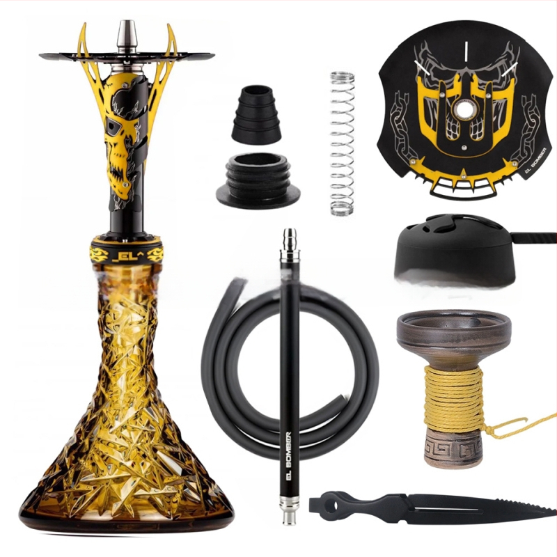 Nerezová oceľová súprava na vodnú fajku, model 008, krabica 10 kusov, štýl ľahký luxus