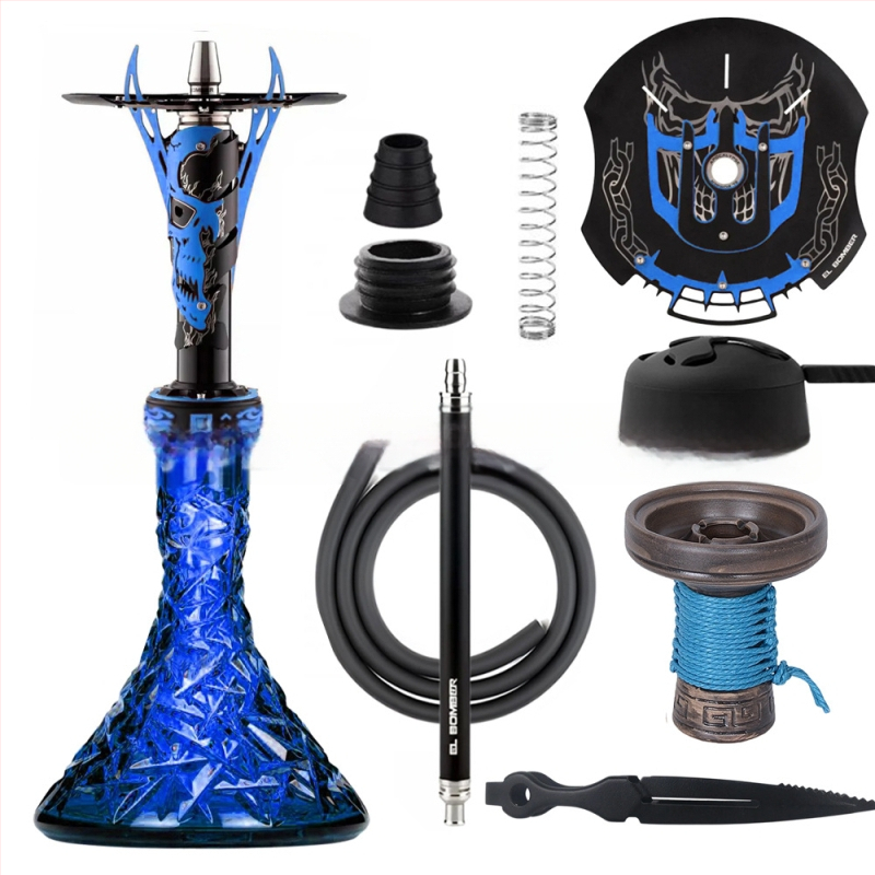 Nerezová oceľová súprava na vodnú fajku, model 008, krabica 10 kusov, štýl ľahký luxus